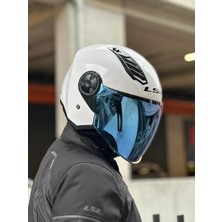Ls2 Aırflow 2 Beyaz Kask (Mavi Vizör)