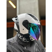 Ls2 Aırflow 2 Beyaz Kask (Gökkuşağı Vizör) Spoiler