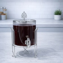 Montella Seri Cam Standlı Sebil Gümüş 2600ML