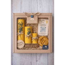 Bellevie Doğal Balmumu Mum Hediye Seti – El Yapımı 4’lü Özel Tasarım Kutulu