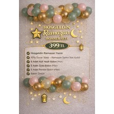 İnci Sepette Hoşgeldin Ramazan Yazılı Duvar Süsleme Seti 6 Adet Sarkıt 5mt Yıldız ve Balon Seti