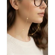 Otio Eyewear Kadın Gözlük Zinciri, Paslanmaz Çelik 70 Cm, Yıldız Detaylı, Numaralı Gözlük ve Güneş Gözlüğü Askısı