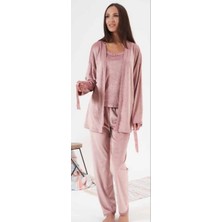 Tudik Collection Estiva 24397 Bayan Kadife 3'lü Pijama Takım