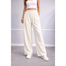 İnce Moda Giyim Kadın Yüksek Bel Bol Paça Pantolon – Lastikli Salaş Model (Çok Renkli)