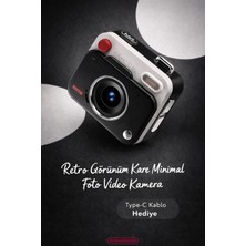 Roseandroses Retro Görünüm Kare Minimal Foto Video Kamera