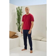 Tudik Collection Kocabey 2207 Erkek Battal Midi Yaka Pijama Takım