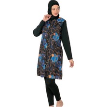 Tudik Collection Fantasy 3440 Bayan Desenli Tesettür Mayo