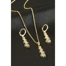 Zero Land Snmswrld Salkım Taşlı Set Kolye - Gümüş Rengi