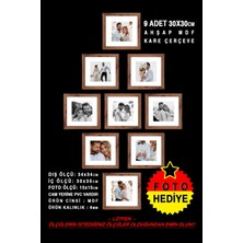 9 Adet 30X30 Çerçeve - Mdf Çerçeve - Fotoğraf Çerçevesi - Kare Çerçeve