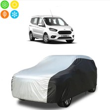 AUTOES Ford Courier 2019 Uyumlu Araba Brandası, Oto Branda Gri-Siyah