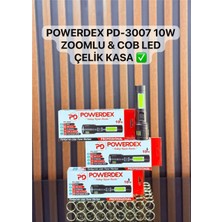 Powerdex PD-3007 Profesyonel El Feneri | 10W – 1000 Lümen – 4000 Mah – Zoomlu – Metal Kasa – Type-C Şarjlı