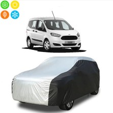 AUTOES Ford Courier 2022 Uyumlu Araba Brandası, Oto Branda Gri-Siyah