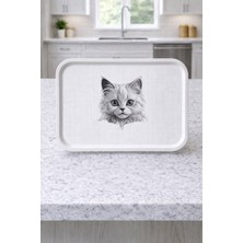 Zucci Home Animal Collection | Cat | Sunum Tepsisi 29,5 x 41,5  cm | Dekoratif & Şık Servis Tepsisi