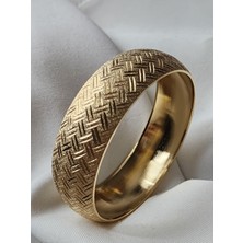 Zülisch Ajda Kalın Kumlu Bilezik 14K Gold Çelik Bilezik