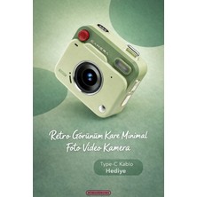 Roseandroses Retro Görünüm Kare Minimal Foto Video Kamera