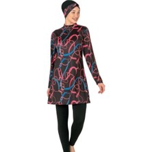 Tudik Collection Fantasy 3408  Bayan Desenli Tesettür Mayo