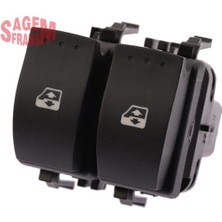 Sagemfrans Matrixzn Cam Açma Düğmesi Clio Ii Bbo 0220 Ön Sol Siyah Çiftli