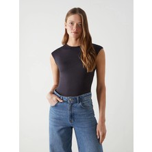 Lc Waikiki Yeni Sezon Bisiklet Yaka Taşlı Kadın Bodysuit