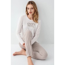 Tudik Collection Arnetta 3424-S Kadın Uzun Kol Pijama Takım
