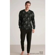 Tudik Collection Nautıca M627 Erkek Uzun Kollu V Yaka Pijama Takımı