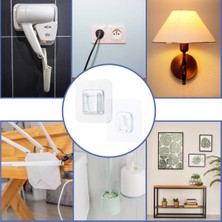 Shopwave Eşya Sabitleme Askısı 10 Çift Şeffaf Çift Taraflı Yapışkanlı Geçmeli Klips (5047)