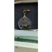 Miina Aksesuar Epoksi Renkli Taşlarla Süslenmiş Cilcekli Anahtarlık