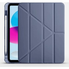 Matrixzn Newface Ipad 2022 10.9 (10.nesil) Kılıf Kalemlikli Mars Tablet Kılıfı - Lila