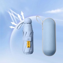 Norino Mavi – 8 Telli Kapsül Şemsiye – Özel Kılıflı Mini Şemsiye | Toptan