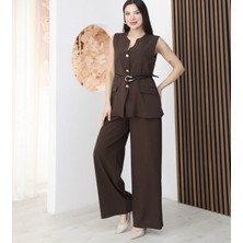 Moda Banuş Kadın Kumaş Takım Elbise -Kemer Hediyeli