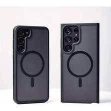 Norino Samsung S24 Plus – Kılıf Metal Tuşlu Sert Pc Arka Yüzey Wireless Şarj Özellikli Flet Magsafe Kılıf