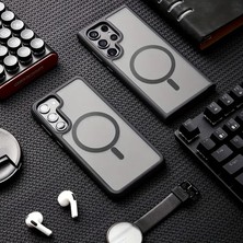 Norino Samsung S23 Ultra – Kılıf Metal Tuşlu Sert Pc Arka Yüzey Wireless Şarj Özellikli Flet Magsafe Kılıf