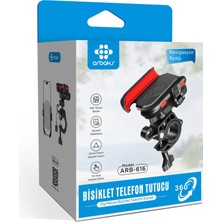 Norino Motosiklet Telefon Tutucu – 360° Döner Başlıklı, Tek Tuşla Kilitleme, Kaymaz Dayanıklı Tasarım Arbaks ARB-616