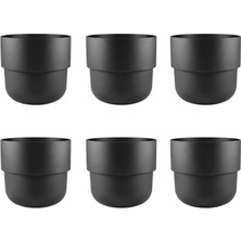 Omnipazar So-Kup4 Kuple No 4 Plastik Saksı Takımı Iç Kovalı 11 Lt Siyah 6 Adet