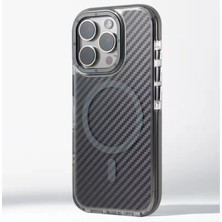 Norino iPhone 15 Pro Max – Kutulu Karbon Fiber Magsafe Uyumlu Kılıfı Wireless Şarj Özellikli