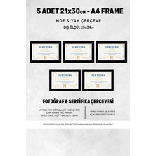 5 Adet A4 Çerçeve - Mdf 21X30 Çerçeve - Çoklu Fotoğraf Çerçevesi - Diploma Çerçevesi - Sertifika