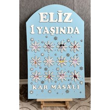 Isme Özel Kar Masalı Temalı Doğum Günü Fotoğraf Anı Panosu Anı Tablosu 1 Yaş 12 Aylık