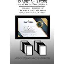 10 Adet A4 Çerçeve - Mdf 21X30 Çerçeve - Çoklu Fotoğraf Çerçevesi - Diploma Çerçevesi - Sertifika