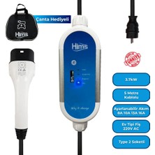 Hims HCTK-G-3 3.7kW Ev Tipi Taşınabilir Elektrikli Araç Şarj Cihazı