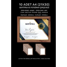 10 Adet A4 Çerçeve - Mdf 21X30 Çerçeve - Çoklu Fotoğraf Çerçevesi - Diploma Çerçevesi - Sertifika