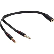 Data Store Siyah 3.5mm To Audio + Mic 0.15M Kulaklık Çevirici