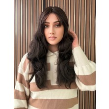 Aura Peruk Doğal Kahve Renk Tonundaki Muhteşem Geniş Dalgalı Özel Vip Modelimiz