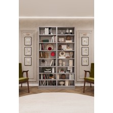 Asra Trend Lüks 16 Raflı Ayarlanabilir Ev Ofis Kitaplık %100 MDF Dekoratif Kütüphane Kitaplık K11