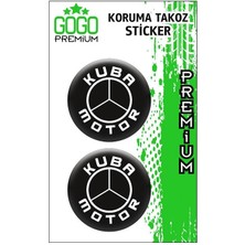 Gogo Premium Gogo Koruma Takozu 2\'li Damla Sticker (4x4) Beyaz - Kuba