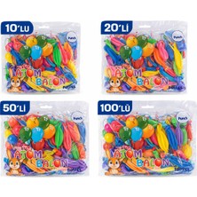 İnura Global Renkli Atom Balon Punch Balon Lastik Ipli Parti Balonu