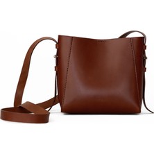 Mimas Design Peak Omuz Çantası, Askısı Ayarlanabilir, Kısa ve Çapraz 2 Boy Askılı, Hakiki Deri