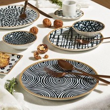 Porland Fractal 6lı Servis Takımı 24cm Porselen Malzeme ile Şık Desen Tasarımı