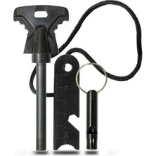 Shopwave Acil Durum Magnezyum Çubuk Çakmaktaşı Hayatta Kalma Ateş Başlatıcı Çakmak Kiti Düdük Hediyeli (5047)