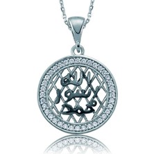 Tienda Elegante Gümüş Taşlı Mühr-Ü Şerif Bayan Kolye