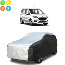 AUTOES Ford Courier 2018 Uyumlu Araba Brandası, Oto Branda Gri-Siyah