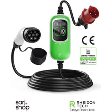 Rheidon PC100‑11 Kw Taşınabilir Ev Elektrikli Araç Şarj Cihazı – Type 2 Konnektörlü, 3 Faz, CEE16 Fişli